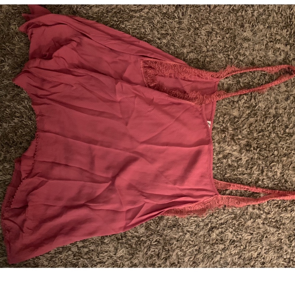 FREE PEOPLE pink flowy tank